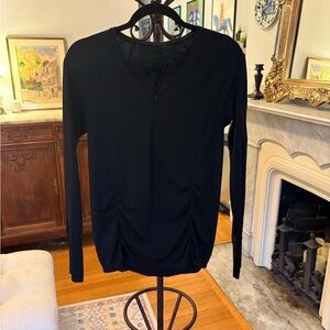 Athleta Black Zip-Up Running Jacket with Pocket and Thumb Holes